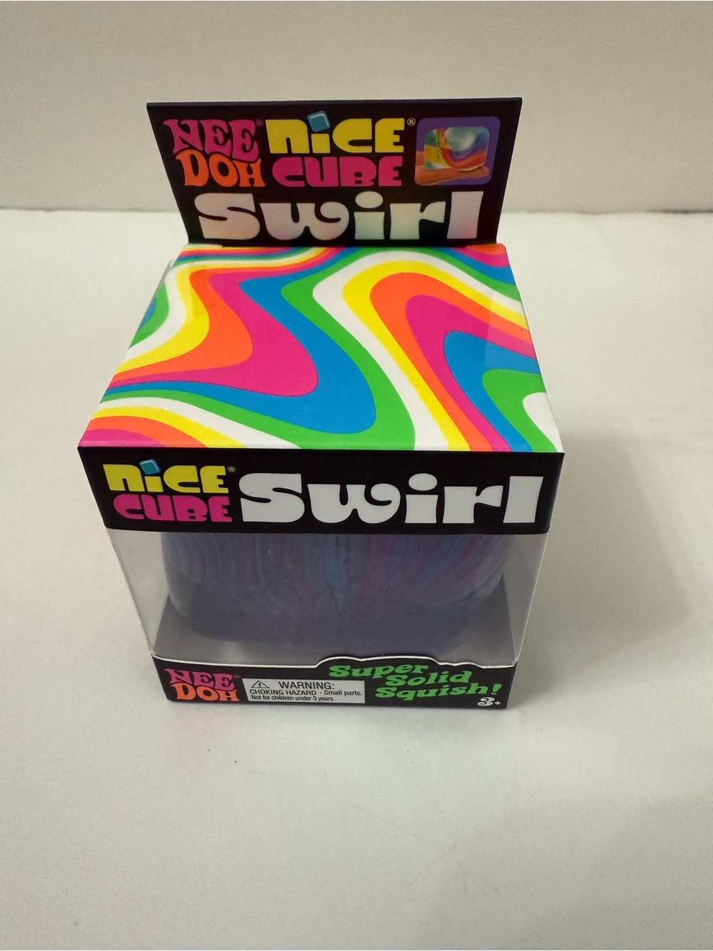 NeeDoh Nice Cube Swirl Super Solid Squish Multicolor Purple